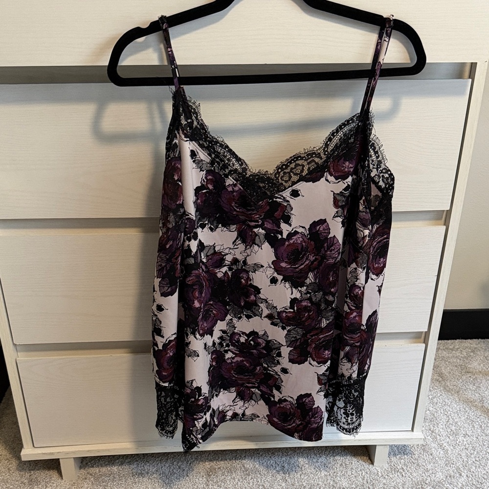Halogen Lace Trim Floral Cami